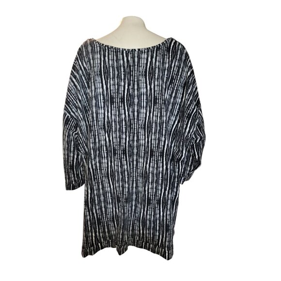 Catherines Plus Size 4X Black & White Striped Tunic Top comfort outdoor beach - Picture 3 of 9